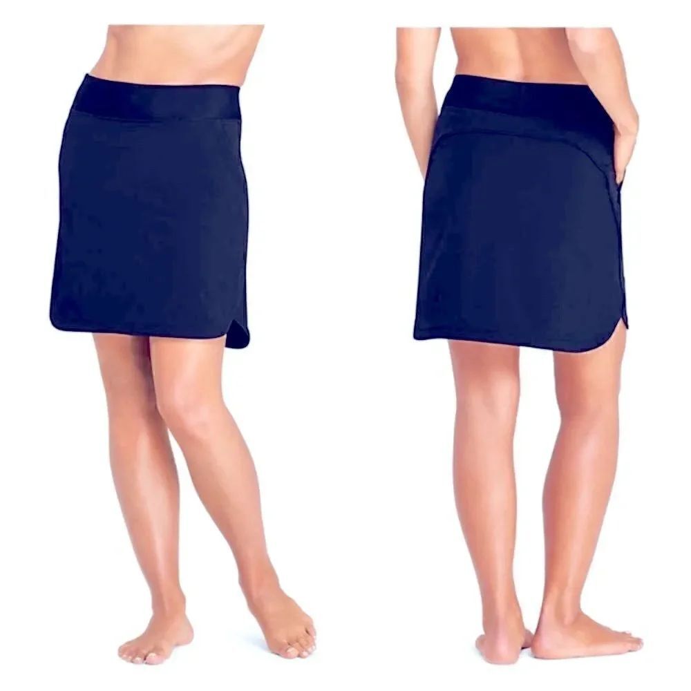 Lands’ End Plus Standard sizes quick dry swim skirt  shorts Navy Blue Various